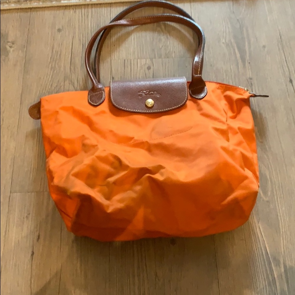 Orange longchamp bag